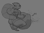  animal_crossing anthro belly big_belly big_butt butt chameleon crouching flick_(animal_crossing) grey_background greyscale hi_res horn lizard long_tail looking_back male monochrome nintendo piercing reptile rumbling_stomach scalie simple_background sketch solo sound_effects tail vore vowelless vowelless_vocalization yerbabuena 
