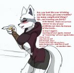  anthro beverage big_breasts big_butt blush breasts butt comic death_(puss_in_boots) english_text female hi_res pace-maker puss_in_boots_(film) puss_in_boots_the_last_wish solo text thick_thighs 