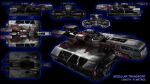  3d cannon commentary concept_art engine eve_online from_above from_behind from_below from_side landing_gear multiple_views no_humans original science_fiction sfm-hobb3s spacecraft thrusters turret vehicle_focus 
