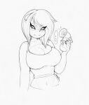  anthro bear bra breasts chav cleavage clothed clothing cute_fangs digital_drawing_(artwork) digital_media_(artwork) ellipsis female giant_panda hi_res holding_object machine makeup mammal mascara midriff milking_machine navel signature sketch smokyjai sol_paws solo sports_bra topwear tube_top underwear 