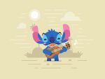  2d_animation 4:3 alien ambiguous_gender animated anthro biped blinking blue_body blue_fur blue_nose blush blush_stickers cloud disney experiment_(lilo_and_stitch) fur happy head_tuft hi_res holding_musical_instrument holding_object holding_ukulele island lilo_and_stitch lineless loop lute male_(lore) mikhaik_razboynikov motion_tweening musical_instrument musical_note notched_ear open_mouth open_smile palm_tree plant playing_music plucked_string_instrument smile solo stitch_(lilo_and_stitch) string_instrument sun swaying tree tuft ukulele 