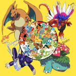  :d :o blue_eyes bright_pupils bulbasaur charizard charmander chespin chikorita chimchar claws closed_mouth commentary_request copyright_name cyndaquil dated fangs fennekin fire flame-tipped_tail froakie fuecoco grookey koraidon litten miraidon mudkip no_humans open_mouth oshawott pikachu piplup pokemon pokemon_(creature) popplio quaxly rowlet sagemaru-br scorbunny signature smile snivy sobble sprigatito squirtle tepig tongue torchic totodile treecko turtwig venusaur white_pupils yellow_background 