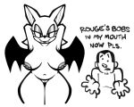  analognsfw anthro areola bat bat_wings big_breasts black_eyes breasts dialogue duo eyelashes eyeshadow fangs female genitals grey_areola grey_eyeshadow grey_nipples hands_behind_head human looking_at_viewer makeup male mammal membrane_(anatomy) membranous_wings navel nipple_piercing nipples nude piercing pussy rouge_the_bat sega simple_background smile sonic_the_hedgehog_(series) teeth text thick_thighs white_background wide_hips wings 