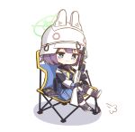  1girl animal_ears blue_archive blue_eyes halo helmet highres purple_hair rabbit_ears saki_(blue_archive) short_hair simple_background sorakuu white_background white_helmet 