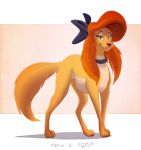  2019 canid canine canis digital_media_(artwork) disney dixie domestic_dog ether-0 female feral fox_and_the_hound fur hi_res mammal psy101 saluki simple_background smile solo 