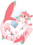  alpha_channel anthro breasts female fin fish hair marine nipples nude pink_eyes pink_hair pink_skin pussy red_stripes shark shrimp_(uk_brony) solo stripes 