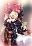  axis_powers_hetalia blonde_hair chair dance_in_the_vampire_bund hisahiko long_hair mina_tepes reading red_eyes sitting solo twintails 