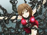  artist_request bdsm blush bondage bound brown_eyes brown_hair machine meiko short_hair solo tentacles vocaloid 