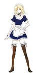  crossdress crossdressing cuffs kara_no_kyoukai maid maid_headdress ribbon shirazumi_lio shoes stockings thighhighs trap 