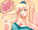  bad_id bad_pixiv_id between_breasts blonde_hair blue_eyes breasts cleavage headband highres kamo_(yokaze) large_breasts long_hair macross macross_frontier sheryl_nome solo 