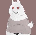  anthro bovid caprine choker chubby_anthro chubby_female clothed clothing female female/female fluffy fluffy_tail hi_res humanoid jewelry looking_at_viewer mammal miyang_draws! necklace panties red_eyes shirt slightly_chubby smile tail thick_thighs topwear toriel undertale_(series) underwear 