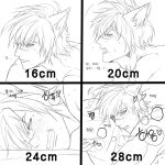  1boy animal_ears bangs bara blush clenched_teeth heart implied_anal implied_sex league_of_legends male_focus monochrome multiple_views muscular muscular_male object_hug open_mouth pillow pillow_hug ryub scar scar_on_face scar_on_nose sett_(league_of_legends) short_hair solo sweat teeth translation_request 
