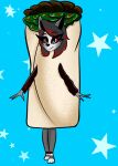  anthro burrito burrito_costume canid canid_demon caro_art clothing costume demon female food food_costume hellhound hi_res mammal nikki_argos solo 