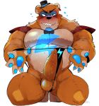  &lt;3 5_fingers animatronic anthro artist_name balls bear big_penis black_nose blue_eyes blue_pawpads blush bodily_fluids bodypaint bow_tie clothing clothing_pull digital_media_(artwork) ear_piercing eyebrows fingerpads fingers five_nights_at_freddy&#039;s five_nights_at_freddy&#039;s:_security_breach front_view fur genitals glamrock_freddy_(fnaf) grin hat headgear headwear humanoid_hands hyaku_(artist) ineffective_clothing looking_at_viewer machine male mammal multicolored_body muscular muscular_anthro muscular_male orange_body orange_fur pawpads pecs penis piercing robot scottgames sharp_teeth shoulder_pads simple_background smile solo steel_wool_studios sweat teeth thick_penis thong thong_pull underwear underwear_pull vein veiny_penis white_background 
