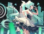  :d armpits bangs black_sailor_collar blue_archive blue_eyes blurry blush breasts commentary cowboy_shot depth_of_field dress frilled_dress frills from_side glowstick green_hair hair_between_eyes hair_spread_out hand_on_hip hand_up hatsune_miku head_tilt highres holding holding_microphone light_particles long_hair looking_at_viewer looking_down medium_breasts microphone music nail_polish open_mouth sailor_collar sidelighting sidelocks singing sleeveless sleeveless_dress smile stage standing standing_on_one_leg stone_(ksorede) teeth twintails upper_teeth_only very_long_hair vocaloid white_dress white_footwear white_wrist_cuffs 