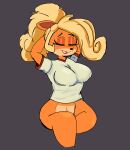  absurd_res activision anthro clothed clothing coco_bandicoot crash_bandicoot_(series) female hi_res kribosuprahstah partially_clothed simple_background solo 