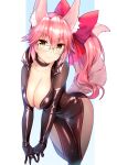  animal_humanoid big_breasts blush bodysuit bow_ribbon breasts canid canid_humanoid canine canine_humanoid clothing eyewear fate_(series) female fluffy fluffy_ears fluffy_tail fox fox_humanoid glasses hair hi_res huge_breasts humanoid koyanskaya long_hair mammal mammal_humanoid pink_hair pinup pose seductive simple_background skinsuit smile solo tail tight_clothing type-moon yellow_eyes 