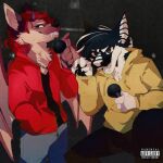  anthro duo hirschesly male microphone playboi_carti singing unknown_species wings 