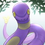  absurdres blurry closed_mouth commentary_request ekans highres looking_at_viewer motion_blur no_humans pokemon pokemon_(creature) smile snake solo tail tail_wagging tkc_(user_snjd8547) yellow_eyes 