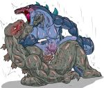  2015 allesey anthro asphyxiation blush blushing_profusely bodily_fluids body_blush breasts competition cum cum_in_pussy cum_inside duo female genital_fluids genitals godzilla godzilla_(series) kaiju male male/female muscular muscular_anthro muscular_female muscular_male nipples non-mammal_breasts non-mammal_nipples non-mammal_pussy nude penetration penile penile_penetration penis penis_in_pussy pussy pussy_blush raining scalie sexfight sexual_competition toho vaginal vaginal_penetration zilla 