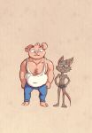  bat domestic_pig duo hi_res humanoid male male/male mammal suid suina sus_(pig) tomotomo15 