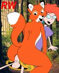  anthro canid canine clothed clothing cowgirl_position disney female fox from_front_position fur genitals gynomorph hair human intersex intersex/female looking_back mammal on_bottom on_top penis pepper_ann_(series) pepper_ann_pearson rarewaifus red_body red_fur red_hair sex vixey 