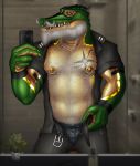  2021 abs anthro arm_tattoo beard bedroom_eyes belly_hair belt biceps body_hair bottomwear cellphone chest_hair chest_tattoo clothed clothing crocodile crocodilian crocodylid facial_hair graventhax grey_hair hair hairy hi_res looking_at_viewer male manly mature_male mirror muscular mustache narrowed_eyes nipple_piercing nipple_ring nipples open_clothing open_shirt open_topwear pants pecs phone piercing reptile ring_piercing scalie seductive selfie shirt smartphone solo standing taking_selfie tattoo topwear triceps undressing 