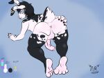  anthro balls butt emo feet genitals girly goth hi_res hypnosis lagomorph leporid male mammal mind_control naughty_ram penis piercing rabbit rear_view solo spreading tail thick thighs 