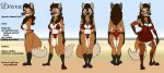  absurd_res anthro bikini bottomwear canid canine clothing diana female furry hi_res mammal maned_wolf model_sheet riding_crop skirt solo swimwear whip 