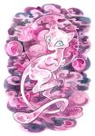  2015 abstract_background ambiguous_gender artist_name blue_eyes cloud cryptosilver feral full-length_portrait generation_1_pokemon legendary_pokemon mew_(pokemon) moon nintendo orb painting_(artwork) pink_body pink_cloud pokemon pokemon_(species) portrait sky solo traditional_media_(artwork) watercolor_(artwork) 