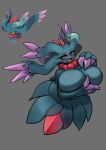  ancient_pokemon anthro big_breasts blush breast_squish breasts eyelashes female floating flutter_mane generation_2_pokemon generation_9_pokemon ghost glistening glistening_body grey_background head_spikes hi_res holding_breast huge_breasts looking_at_viewer misdreavus nintendo open_mouth paradox_pokemon pokemon pokemon_(species) pupils red_sclera simple_background skin_fag slit_pupils solo spikes spikes_(anatomy) spirit squish yboon yellow_eyes 