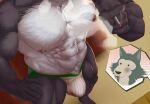  2021 abs anthro areola aroused bear beastars biped blood bodily_fluids body_hair bulge canid canine canis chest_tuft cigarette close-up clothed clothing detailed_bulge duo expression_cutaway giant_panda gouhin_(beastars) hairy hand_on_hip happy_trail hi_res high-angle_view jockstrap jockstrap_only joelbearb legoshi_(beastars) male male/male mammal muscular muscular_anthro muscular_male nipples nosebleed pubes smoke smoking smoking_cigarette standing topless tuft underwear underwear_only wolf 