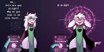  &lt;3 &lt;3_eyes absurd_res anthro blush bodily_fluids bovid bulge caprine clothed clothing deltarune dialogue drooling duo english_text eyewear freemindstuff fur girly glasses goat hi_res horn human hypnosis kris_(deltarune) legwear makeup male mammal mind_control phone pink_eyes ralsei robe saliva scarf skimpy sleeves smile smiling_at_viewer surprised_expression text thick_thighs thigh_highs undertale_(series) white_body white_fur wide_hips 