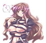  ? breasts gradient_hair hijiri_byakuren huge_breasts long_hair multicolored_hair nipples oohira_sunset solo touhou 