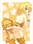  animal_ears animal_print ass bent_over blush heterochromia kuro_(be_ok) original panties pantyshot short_hair skirt solo tail thighhighs tiger_ears tiger_print underwear upskirt 