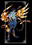  armor blue_eyes blue_hair future_studio_(artist) highres male_focus phoenix_ikki saint_seiya solo wings 