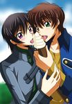  code_geass food ice_cream kururugi_suzaku lelouch_lamperouge male_focus multiple_boys sweets tsunoda_uei yaoi 