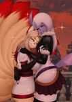  absol anthro clothing duo female generation_1_pokemon generation_3_pokemon hi_res ishi_dahlia latex_armwear latex_clothing male male/female nikowhith ninetales nintendo pokemon pokemon_(species) silus_orfeo_(blackwingnb) 