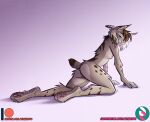  anus breasts butt canadian_lynx feather_earring feet felid feline female genitals half-closed_eyes looking_at_viewer lynx mammal narrowed_eyes nicnak044 nicole_(nicnak044) nude pawpads paws piercing pose pussy solo 