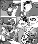  2021 absurd_res age_difference anthro asphyxiation balls_deep belly big_belly big_dom_small_sub bodily_fluids boss boss_and_employee bossman_(kamudragon) canid canine canis choking choking_on_penis comic cum cum_in_mouth cum_inside deep_throat dialogue domestic_dog dominant duo employee_(kamudragon) english_text erection fellatio genital_fluids hi_res irrumatio kamudragon larger_male looking_pleasured male male/male mammal mature_male monochrome multiple_scenes oral oral_penetration orgasm orgasm_face out_of_breath overweight overweight_male penetration penile penile_penetration profanity sex size_difference smaller_male sucked_silly text tongue tongue_out unprofessional_behavior wolf 