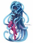  anthro blue_tentacles boots clothing dark_body dark_skin female footwear generation_1_pokemon inosagi nintendo pink_boots pink_clothing pink_eyes pink_footwear pokemon pokemon_(species) solo tangela tentacles 