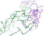  2023 absurd_res anthro anthro_on_anthro belly big_belly big_breasts bodily_fluids bovid breastfeeding breasts butt canid canine canis caprine dawn_bellwether dialogue digital_media_(artwork) disney duo english_text eyewear eyewear_only fan_character female fur glasses glasses_only hi_res lactating larger_male male male/female mammal milk navel nipples nude open_mouth open_smile pregnant pregnant_female sheep size_difference sketch smaller_female smile tail tail_motion tailwag teeth text tongue vernon_hunter wastedtimeee wolf zootopia 