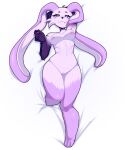  &lt;3 &lt;3_eyes absurd_res anthro breasts dakimakura_design female genitals hi_res lagomorph long_ears looking_at_viewer lying mammal neonnutter nipples on_back pussy solo twister_(sylf) 