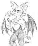  2017 anthro armor bat bat_wings breastplate breasts chest_tuft cleavage clothed clothing fangs female fur gloves half-closed_eyes handwear hi_res looking_at_viewer mammal marcushunter membrane_(anatomy) membranous_wings narrowed_eyes rouge_the_bat sega signature smile smiling_at_viewer smirk solo sonic_the_hedgehog_(series) standing teeth tuft wings 