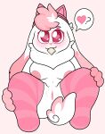  &lt;3 &lt;3_eyes anthro beanie blush breasts clothing condom condom_in_mouth cupid_(luvbunny) domestic_rabbit fangs female fur genitals hat headgear headwear inviting lagomorph legwear leporid looking_at_viewer lop_rabbit luvbunny mammal nipples object_in_mouth oryctolagus pink_body pink_fur pink_nipples presenting pussy rabbit sexual_barrier_device solo spread_legs spreading teeth thick_thighs thigh_highs 