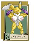  absurd_res anthro bandai_namco breasts digimon digimon_(species) el-loko english_text female genitals hi_res muscular muscular_female nipples nude pussy renamon smile solo text vault_boy 