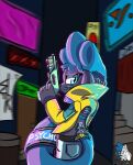  2099 absurd_res anthro cartoon colorful cyber_(disambiguation) furry gun hi_res invalid_tag neoanton_(artist) punk ranged_weapon weapon 