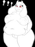  absurd_res anthro belly big_belly bodily_fluids breasts female genitals hand_on_stomach hi_res mcerror overweight pussy sweat toriel undertale undertale_(series) worried 