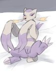  anthro anus bed claws female fur furniture generation_5_pokemon genitals hi_res lying mienshao nintendo on_back on_bed pokemon pokemon_(species) purple_body purple_fur pussy red_eyes red_nose sealer4258 solo spread_legs spreading whiskers white_body white_fur yellow_body yellow_fur 