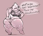  anthro big_butt butt clothing english_text female hi_res lagomorph looking_at_viewer looking_back mammal noctoc short_stack solo teapot_(body_type) text thick_thighs tosta_(noctoc) underwear wide_hips 